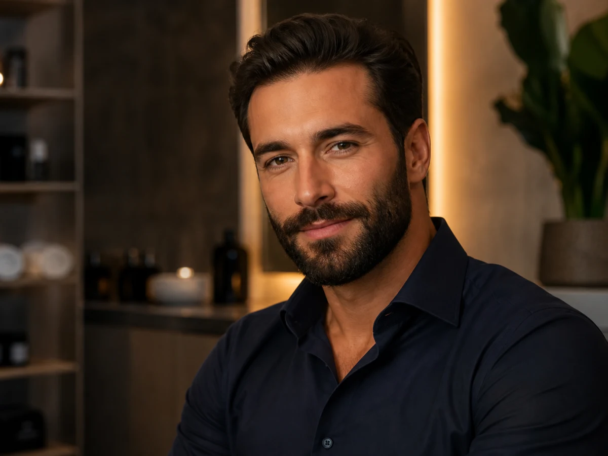 Adult patient prepared for a combined hair and beard transplant package in Istanbul